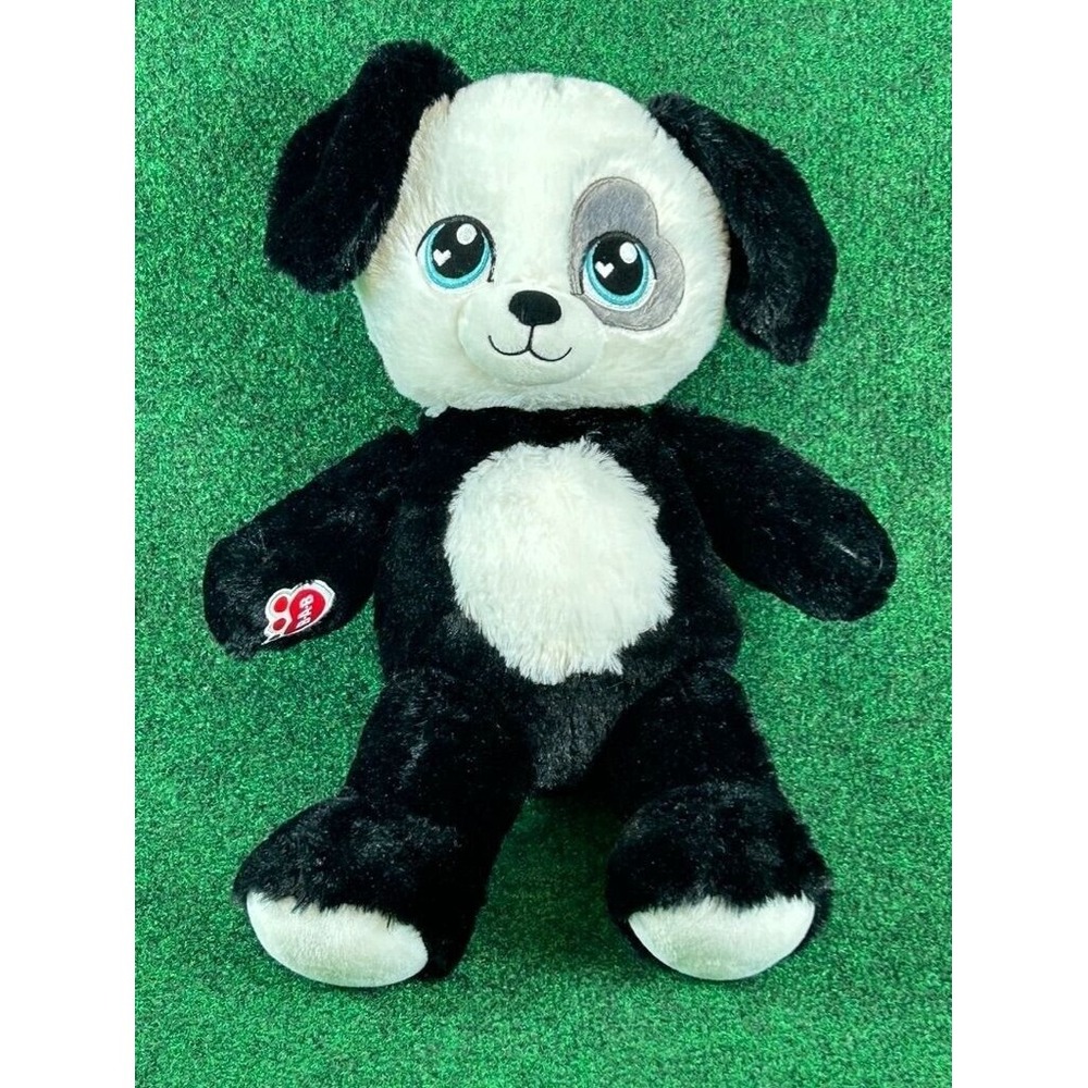 Build-A-Bear Workshop Dog Plush Stuffie Black & White Soft Stuffed Animal